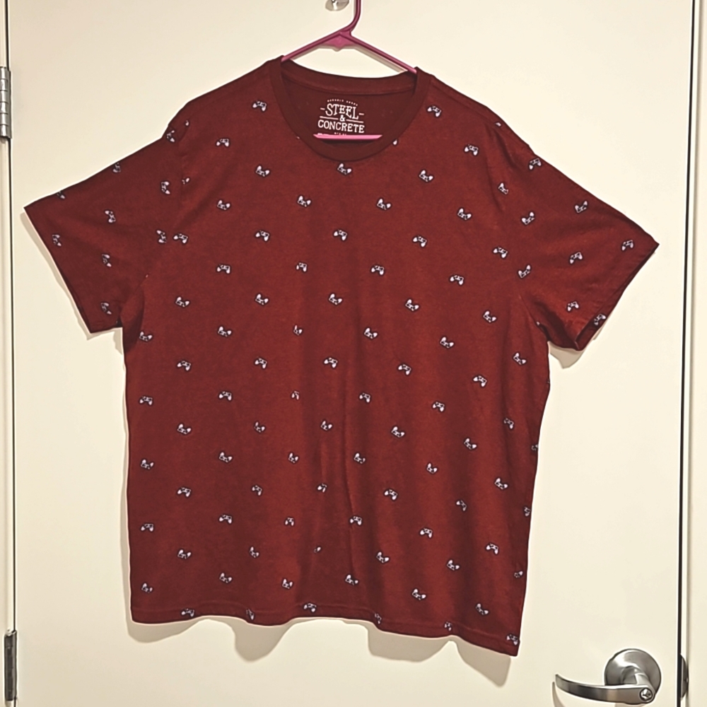 Steel & Concrete gamer graphic tee controller XXL short sleeve red